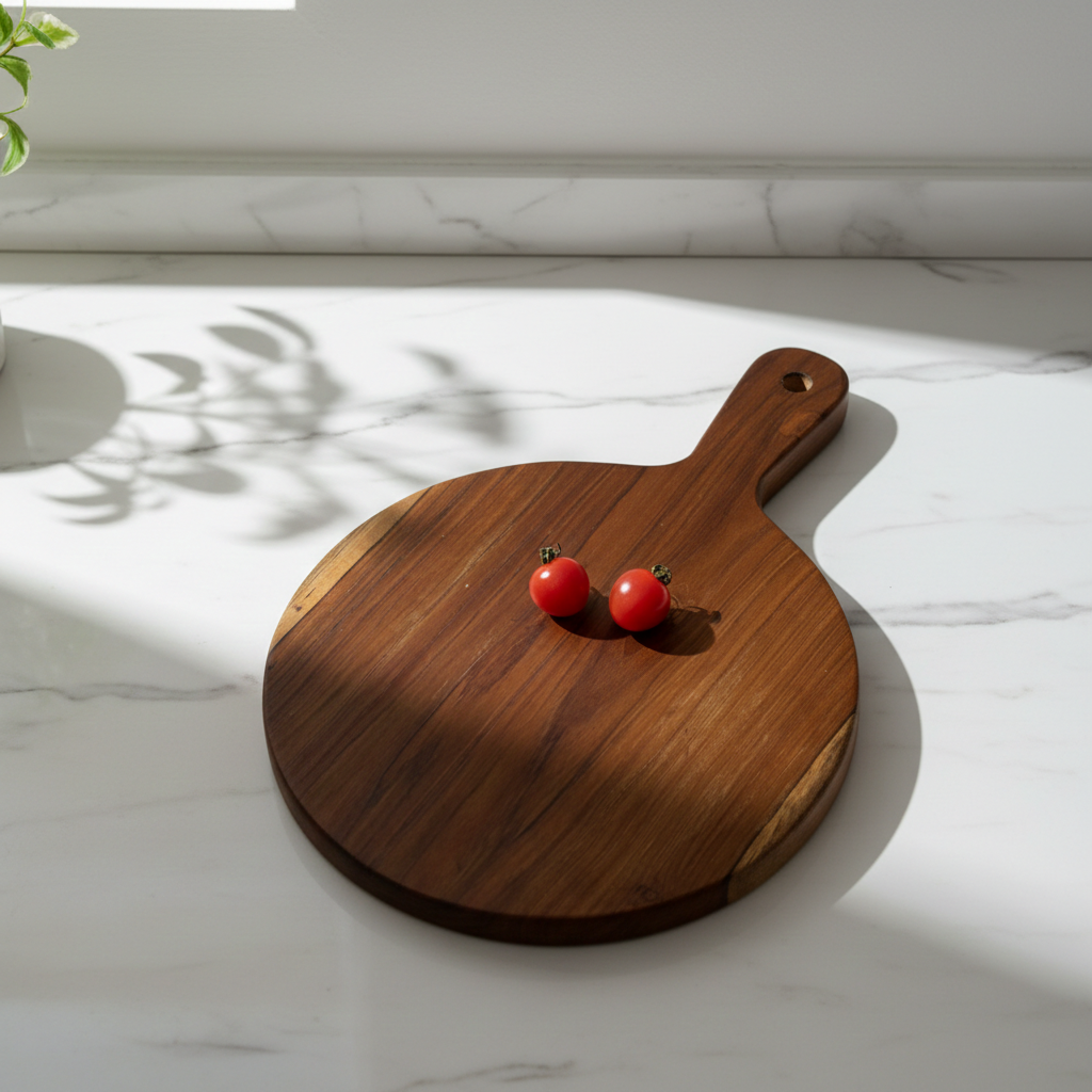 Amra Farms Round Wooden Pizza Platter Board