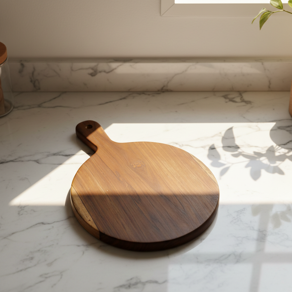 Amra Farms Round Wooden Pizza Platter Board