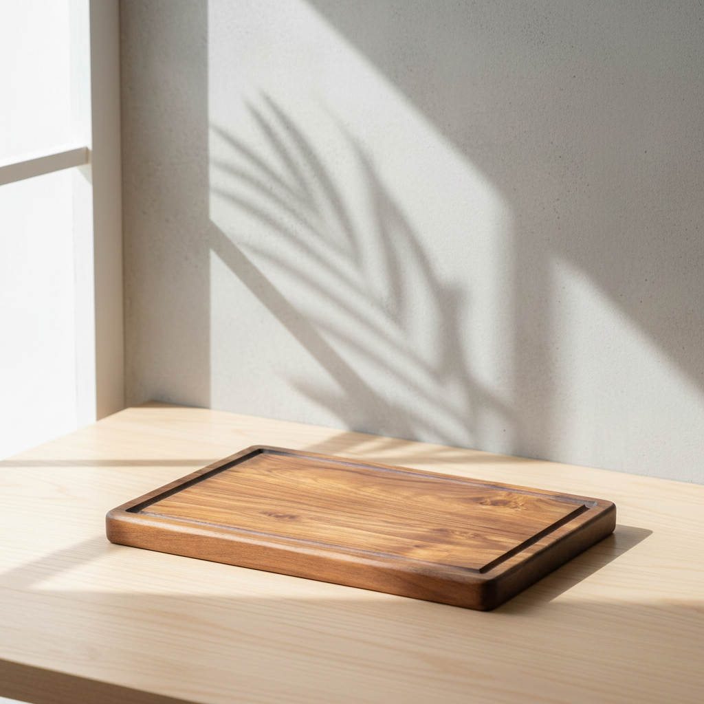 Amra Farms Single Block Teak wood Steak Cutting, Serving & Carving Board (16x10x1.5 Inch)