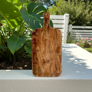 Roteak Teak Wood Charcuterie Board 10x20x0.75 inch - Premium Serving Board for Cheese, Bread, Fruits, and Appetizers