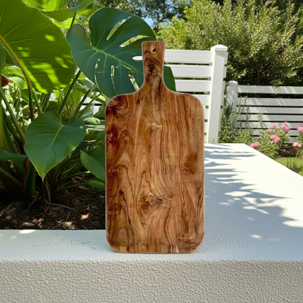 Roteak Teak Wood Charcuterie Board 10x20x0.75 inch - Premium Serving Board for Cheese, Bread, Fruits, and Appetizers