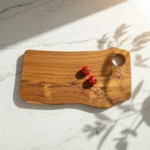 Roteak Live Edge Teak Wood Cutting Board & Serving Tray 8x15x1 Inch | Premium Single Block Wooden Chopping Board