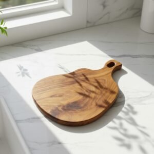Roteak Round Teak Wood Serving Board & Cutting Board | Premium Single Piece Teak Wood Charcuterie Board