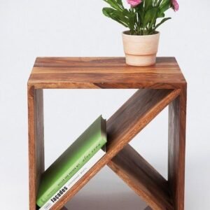 Teak Wood Side Table & Magazine / book Shelf