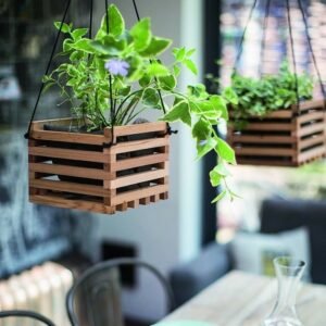 Teak wood Plant Basket