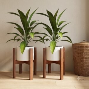 Teak wood Planter - Set of 4 - Indoor Plant pot Stand
