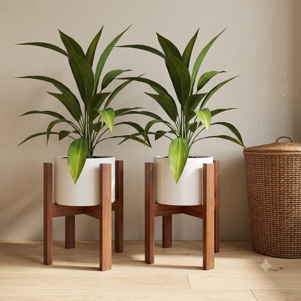 Teak wood Planter - Set of 4 - Indoor Plant pot Stand